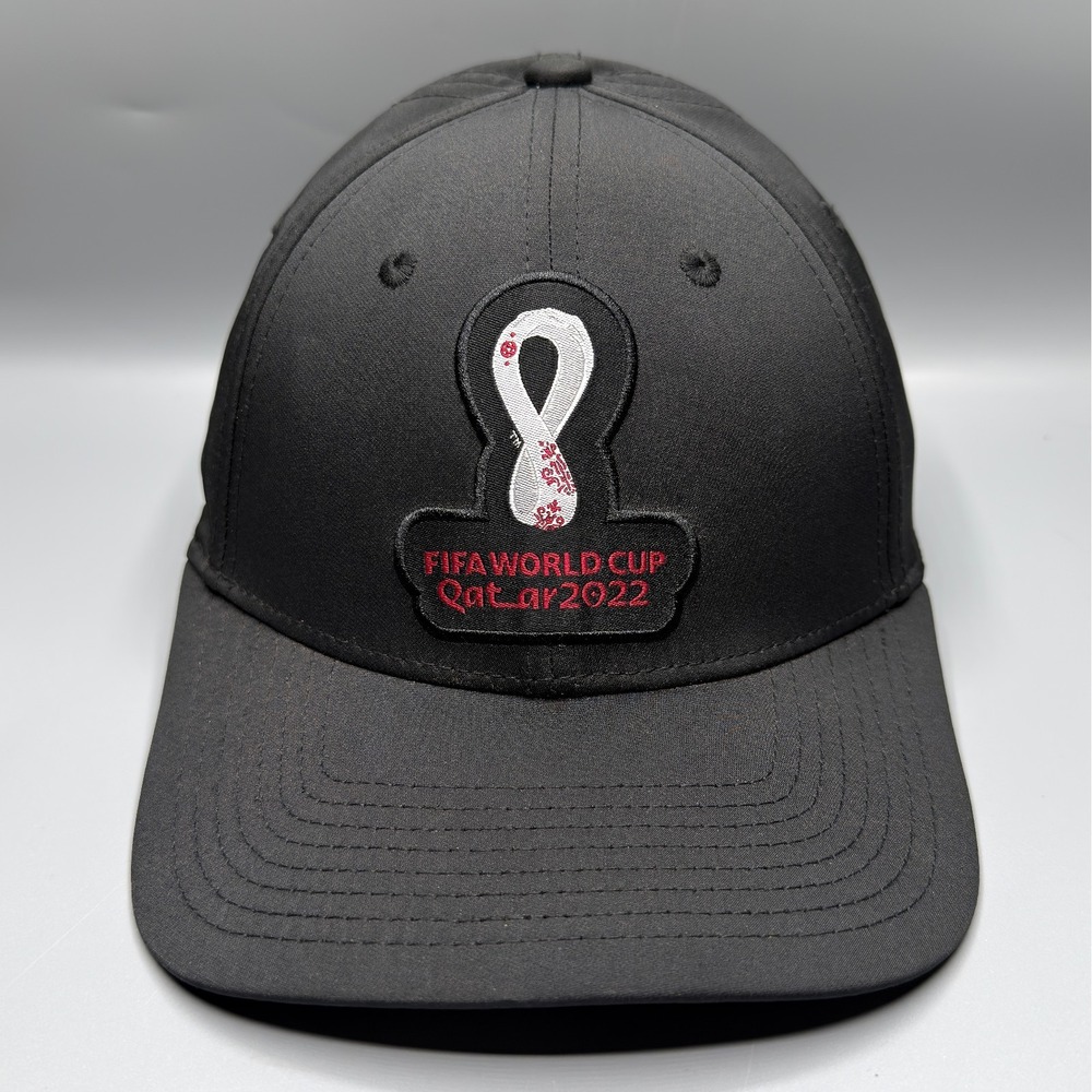 FIFA World Cup Hat Cap Qatar 2022 Soccer Football Black Adjustable Adult Stretch